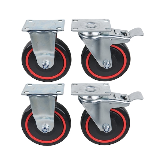 RACINGline steering and roller set, incl. screws - Transport trolley, rolling trolley (accessory)