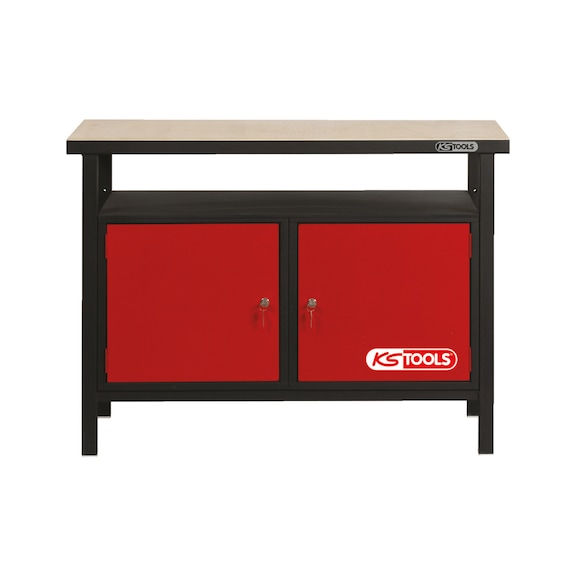 Professional workbench with 2 doors, H840xW1200xD600mm - Workbench