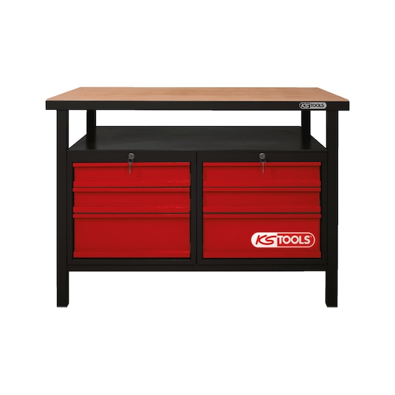 Workbench with 6 drawers, H840xW1200xD600mm - Workbench