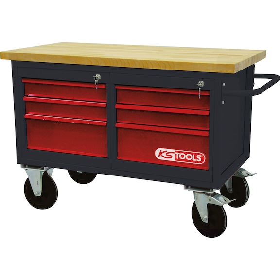 Mobile workbench with 6 drawers - Workbench
