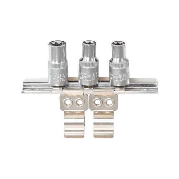1/4 inch clip strip with holder for 3 sockets - Tool holder, workpiece holder (other)