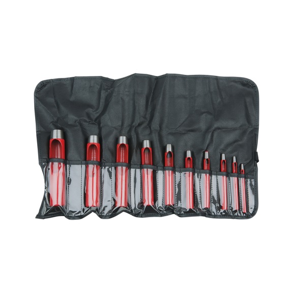 Round hole punch set, 10 pieces - Round hole punch