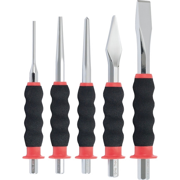 Combination set, CrMo, 5-piece - Additional grains, drivers, striking irons