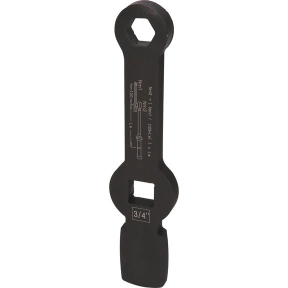 3/4 inch impact hex key with 2 impact surfaces, 24 mm - Impact ring spanner