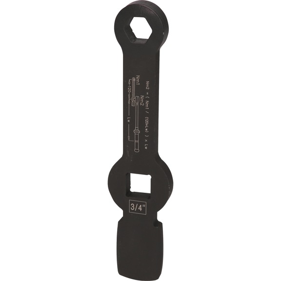 3/4 inch impact hex key with 2 striking surfaces, 26 mm - Impact ring spanner