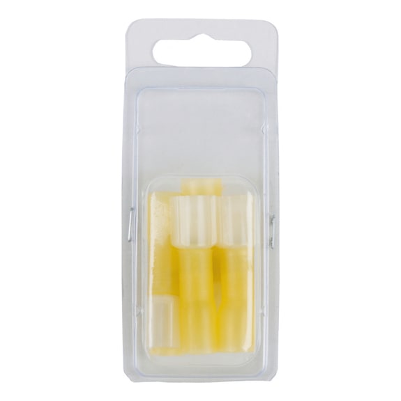 Assortment of insulated crimp connectors, yellow, AWG12-10, 6 pieces, plug - Crimp connectors