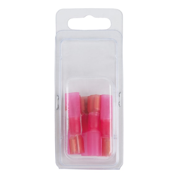 Assortment of insulated crimp connectors, red, AWG22-16, 6-piece socket - Crimp connectors