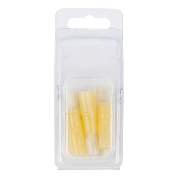 Assortment of insulated crimp connectors, yellow, AWG12-10, 6 pieces, socket - Crimp connectors