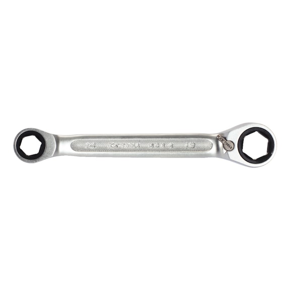 Reversible double ratchet ring spanner SW 14 x 19 mm, with insert retaining spring - Drive unit (manually operated, socket wrench insert)