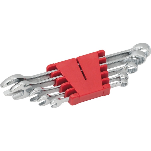 Ring spanner set, offset, 5-piece 8-19 mm - Combination spanner set