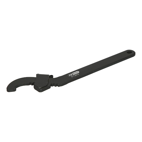 Adjustable hook wrench with nose, 45 - 90 mm - Hook wrench with nose