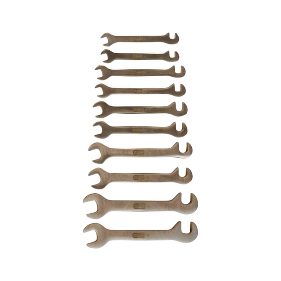 BRONZEplus small double-ended open-end wrench set, 10 pieces - BRONZEplus double open-end spanner