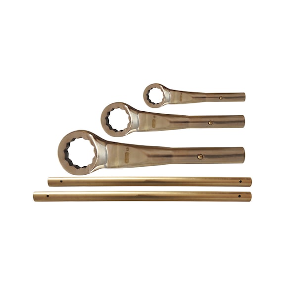 BRONZEplus pull ring spanner set, 18 pieces - BRONZEplus pull ring spanner