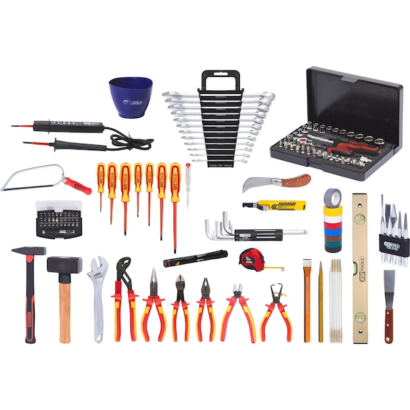 Premium electrician's tool case, nylon bag, 132-piece - Multifunctional tool