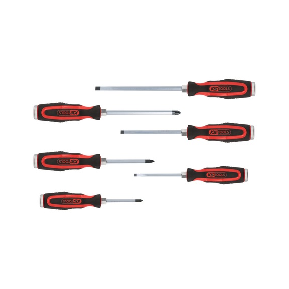ERGOTORQUEmax impact cap screwdriver set, 6-piece slotted, PZ - ERGOTORQUEmax Impact Cap Screwdriver Set
