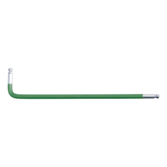 Double ball head hexagon socket angle pin wrench, XL, 4.0 mm, dark green - Double ball-end hexagon socket angle pin wrench XL