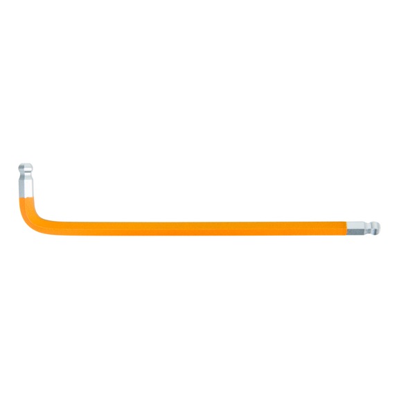 Double ball head hexagon socket angle pin wrench, XL, 8.0 mm, orange - Double ball-end hexagon socket angle pin wrench XL