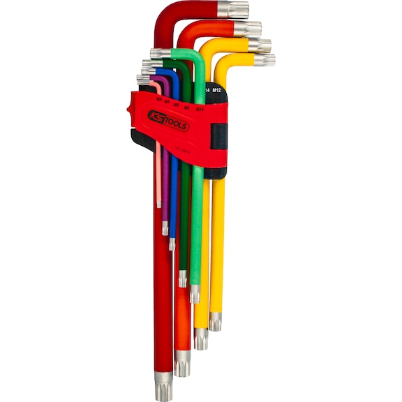 Multi-tooth (XZN) angle pin wrench set, XL, 9-piece - Angle pin wrench set