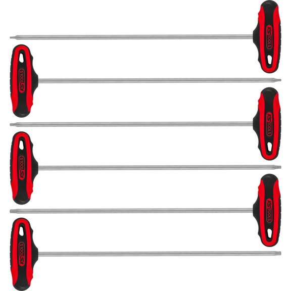 T-handle TX angle pin wrench set, 6-piece - T-handle angle pin wrench set