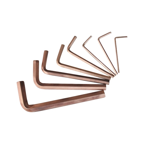 BRONZEplus hexagon socket angle pin wrench set, long, 9-piece - BRONZEplus hexagon socket angle pin wrench set