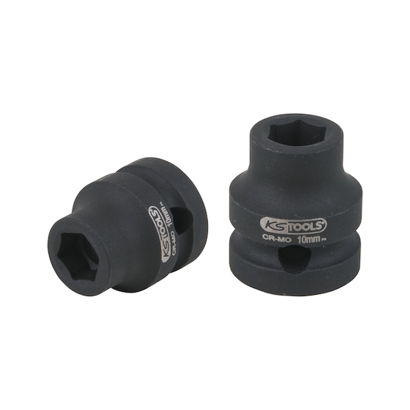 1/2 inch hex power socket, extra short, 10.0 mm - 1/2 inch hex power socket