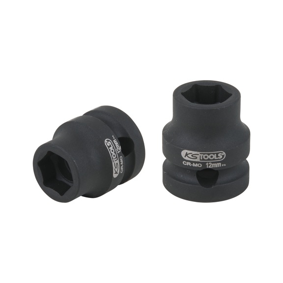 1/2 inch hex power socket, extra short, 12.0 mm - 1/2 inch hex power socket