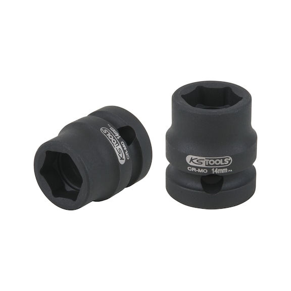 1/2 inch hex power socket, extra short, 14.0 mm - 1/2 inch hex power socket