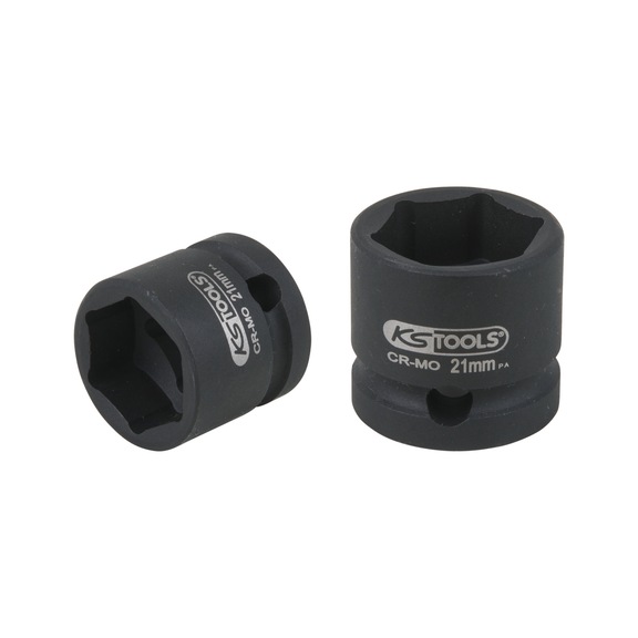 KS TOOLS 1/2 inch hex power socket, extra short, 21.0 mm - 1/2 inch hex power socket