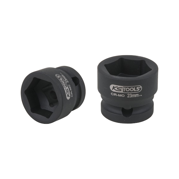 1/2 inch hex power socket, extra short, 23.0 mm - 1/2 inch hex power socket