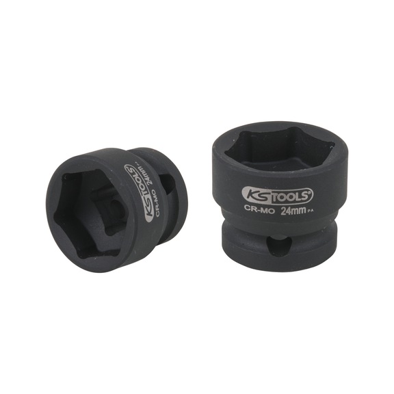 1/2 inch hex power socket, extra short, 24.0 mm - 1/2 inch hex power socket