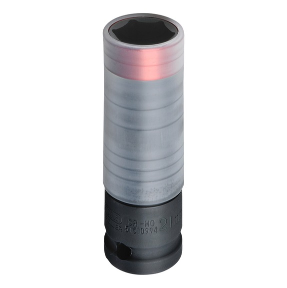 SlimPOWER 1/2 inch impact socket, 21 mm on hanger - SlimPOWER 1/2 inch impact socket,
