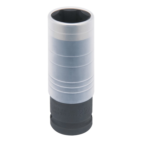SlimPOWER 1/2 inch impact socket, 22 mm on hanger - SlimPOWER 1/2 inch impact socket,