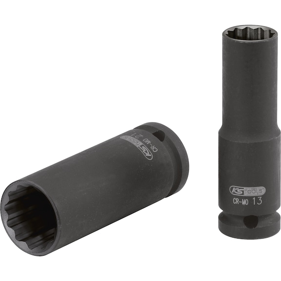 1/2 inch 12-point power socket, long, 20 mm - 1/2 inch 12-point heavy-duty socket