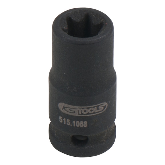 KS TOOLS 1/4 inch TX E-Kraft socket, short, E8 - 1/4 inch Torx E power socket