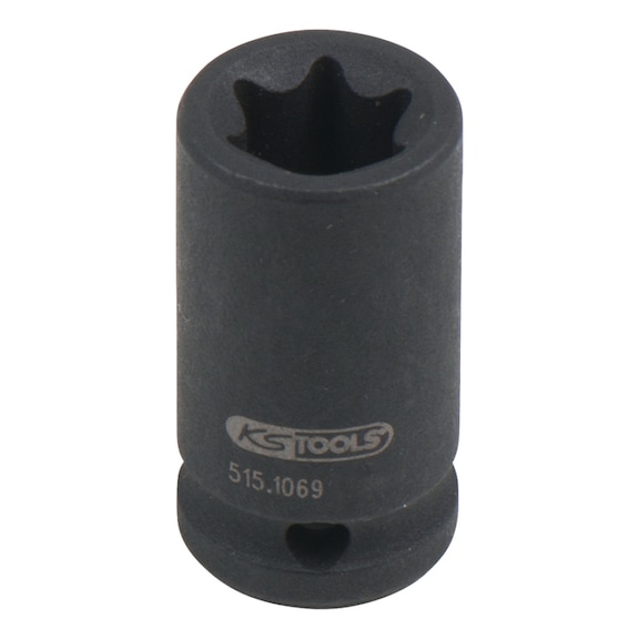 1/4 inch TX E-Power socket, short, E10 - 1/4 inch Torx E power socket