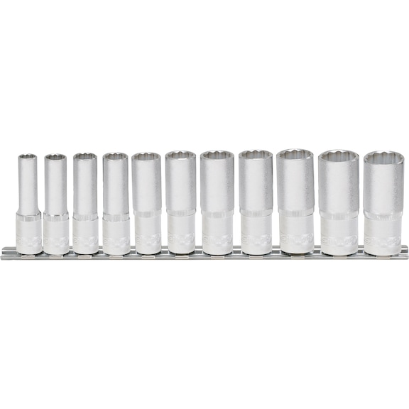 KS TOOLS 3/8 inch 12-point socket set, long, 11-piece - Socket wrench (set)