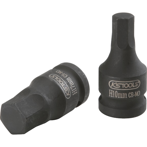 1/2 inch power bit socket hexagon socket, short, 10 mm - 1/2 inch power bit socket hexagon socket