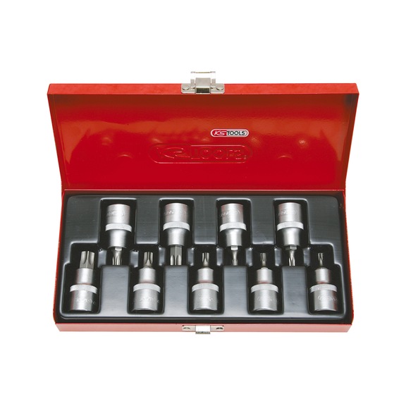 KS TOOLS 1/2 inch bit socket set, 9-piece, TB20-TB60 with front hole - Socket wrench (set)