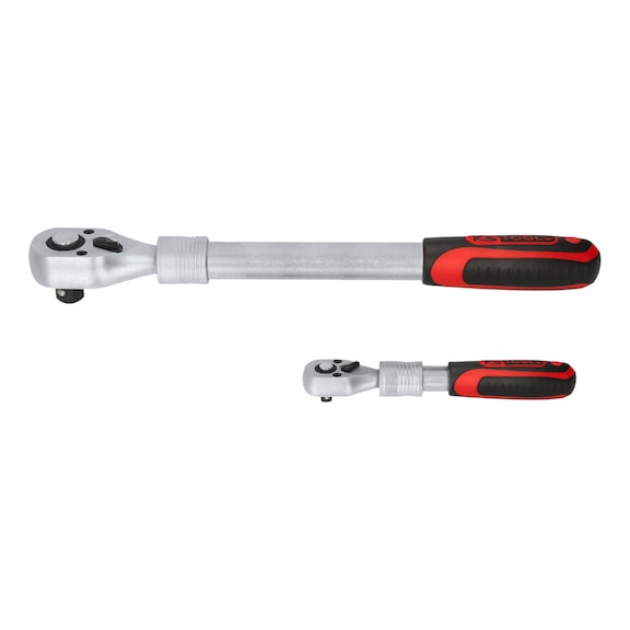 1/4 inch, 1/2 inch telescopic reversible ratchet set, 2 pieces - KS TOOLS Ratchet (stepped spanner)