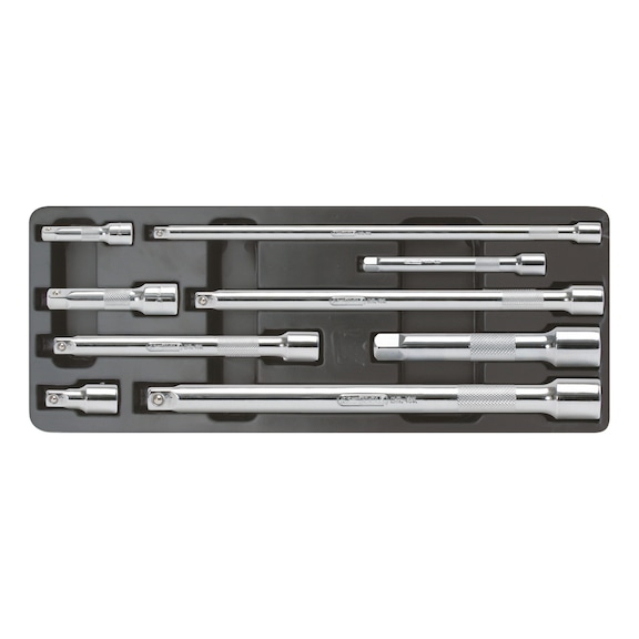 CHROMEplus extension set with locking mechanism, 9 pieces - 3/8 inch CHROMEplus extension