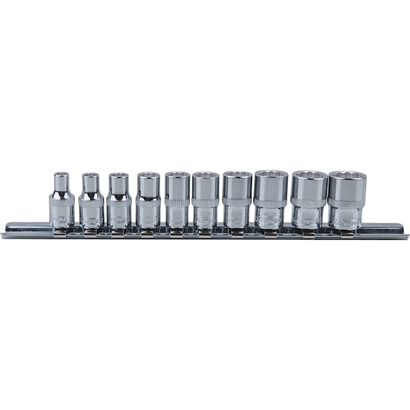1/4 inch CHROMEplus 12-point socket set, 10-piece 4-13 mm - CHROMEplus 12-point socket set