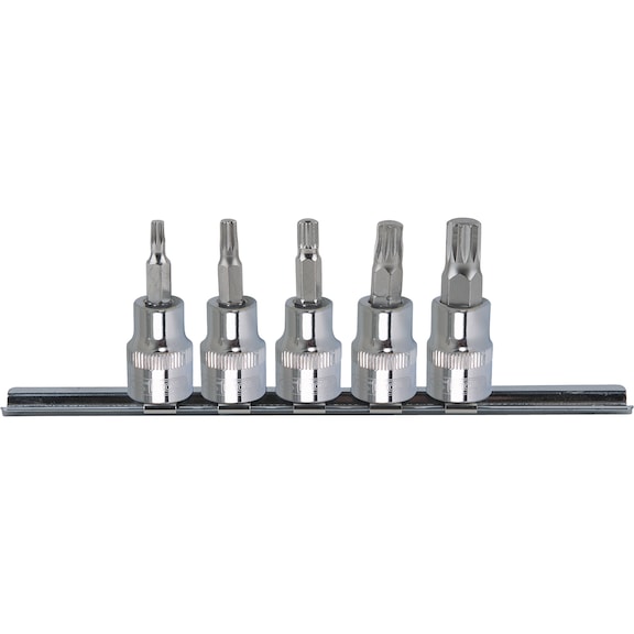 3/8 inch CHROMEplus bit socket set XZN, 5-piece M4-M10 - CHROMEplus socket wrench (set)