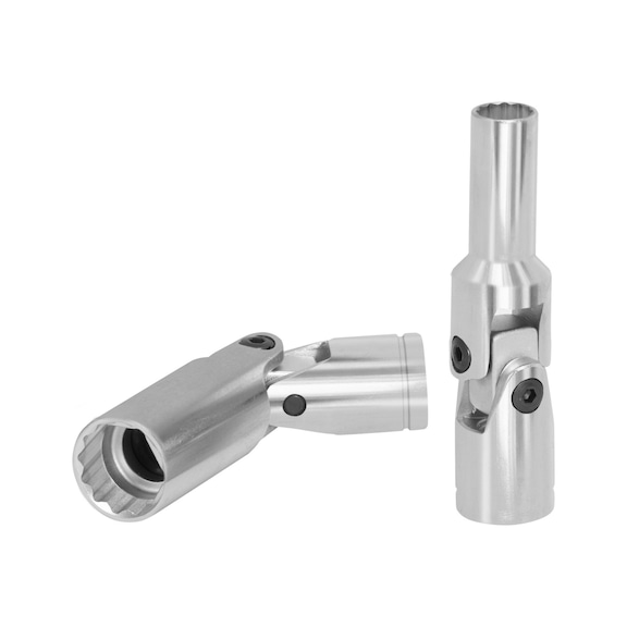 3/8 inch CHROMEplus 12-point socket with joint, 3/4 inch - 3/8 inch CHROMEplus 12-point socket with joint