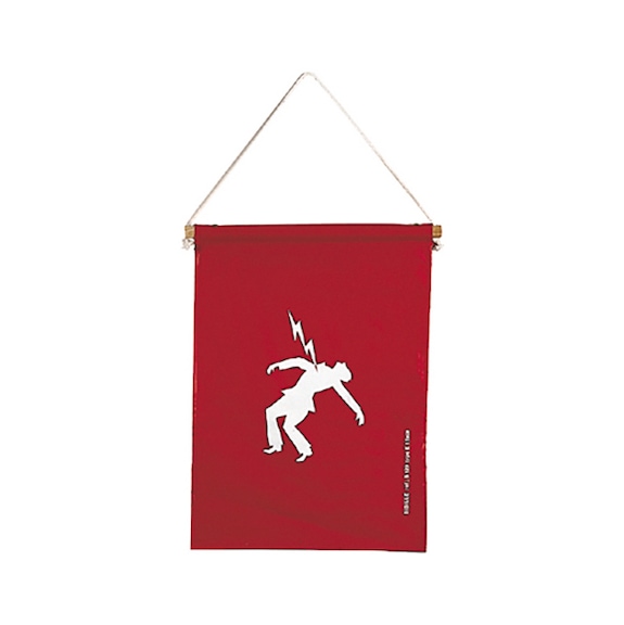 Rectangular electrical prohibition flag - Flag (information, mandatory, warning, other)