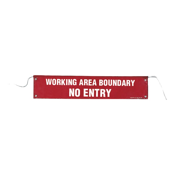 Banner Inch Work area restriction Inch - Notice regarding work area restrictions