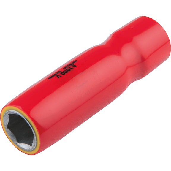 3/8 inch socket with protective insulation, long, 13 mm - 3/8 inch socket with protective insulation