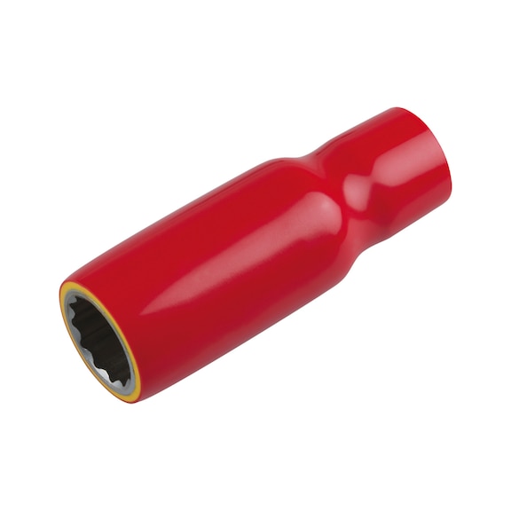 3/8 inch socket with protective insulation, long, 14 mm - 3/8 inch socket with protective insulation