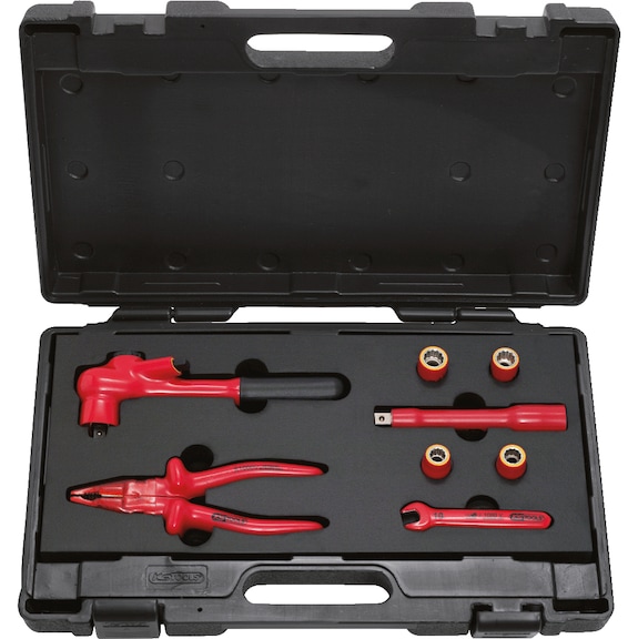 Tool set with insulated tools for PSA electric vehicles, 8 pieces - Hand tool assortment, hand tool set (other)