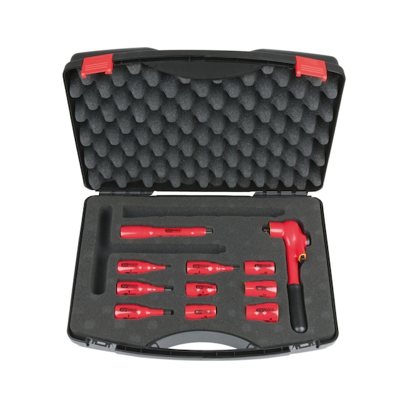 3/8 inch socket wrench set with insulated tools, 11-piece 117.1887 - Socket wrench set with insulated tools