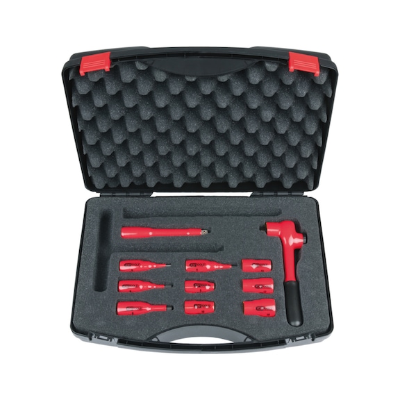 3/8 inch socket wrench set with insulated tools, 11-piece 117.1889 - Socket wrench set with insulated tools